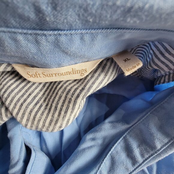 Soft Surroundings Womens Blue Long Sleeve Button-Down Tunic Top XL Tencel Casual - Picture 3 of 7